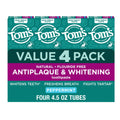 Tom's of Maine Antiplaque and Whitening Fluoride Free Mint
Toothpaste, 4 pk./4.5 oz. Case of 12