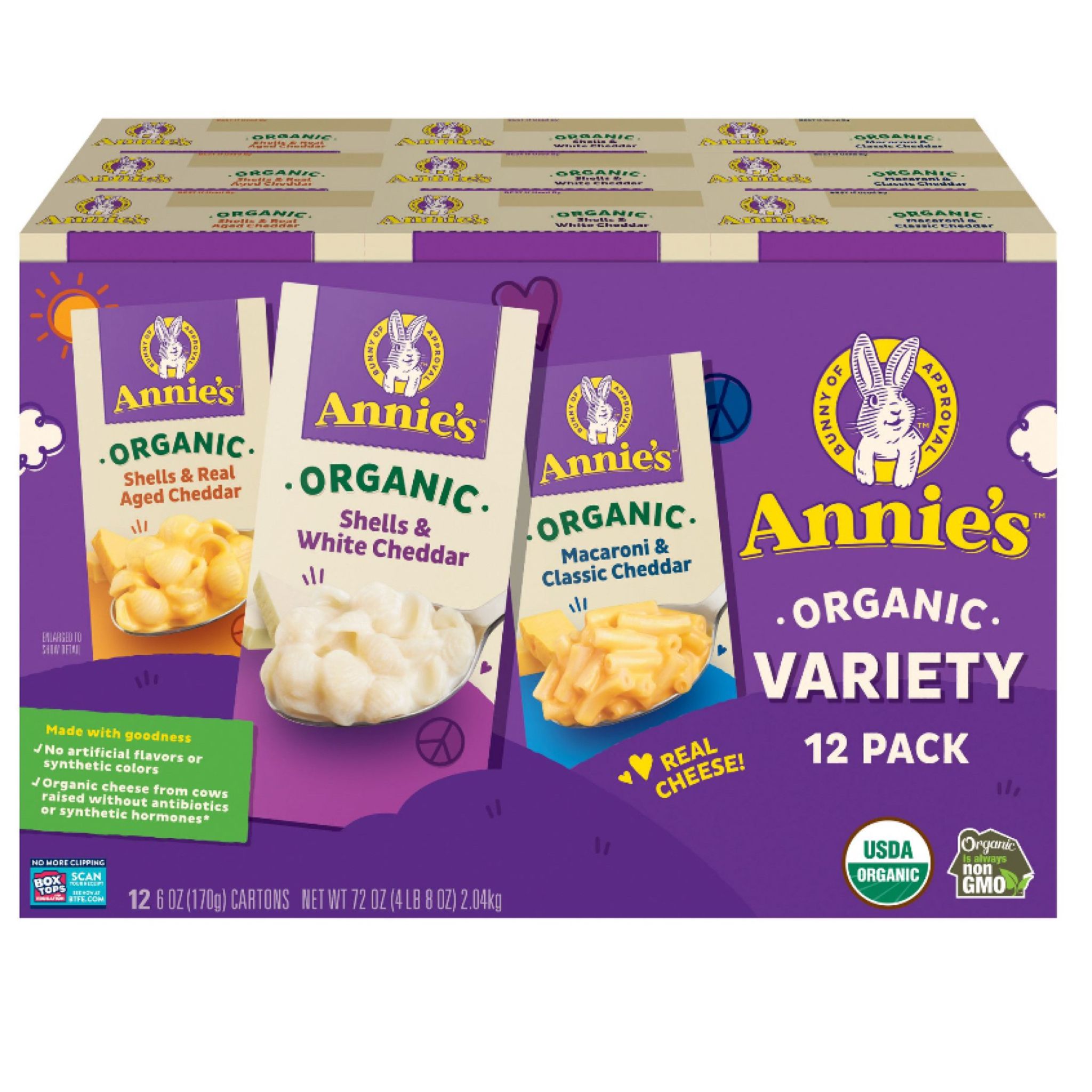 Annie's Homegrown Organic Macaroni and Cheese Variety Pack, 12 ct./6 oz. Case of 12