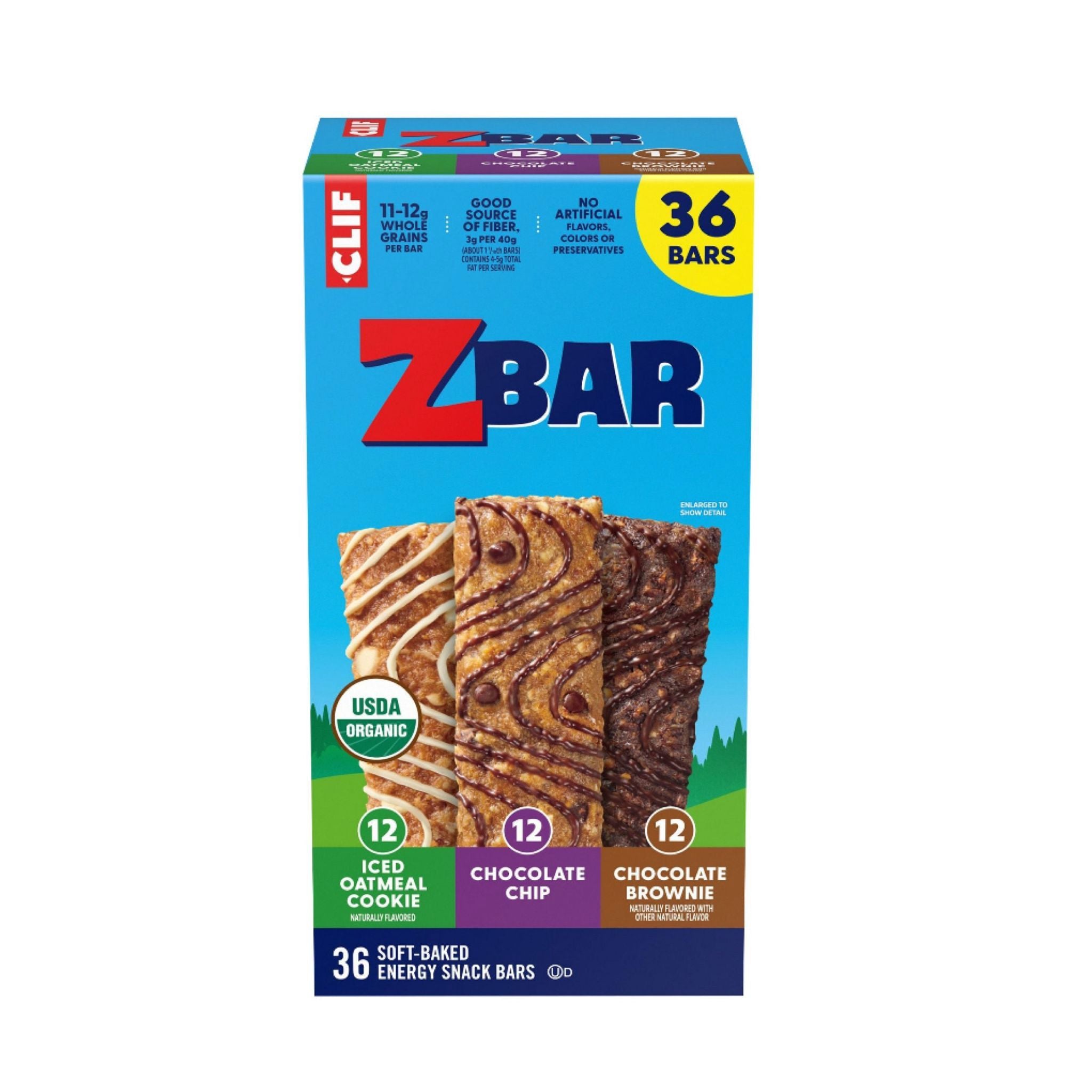 Zbar Soft Baked Snack Bars Variety Pack, Organic Granola Bars, 36 pk./
1.27 oz.