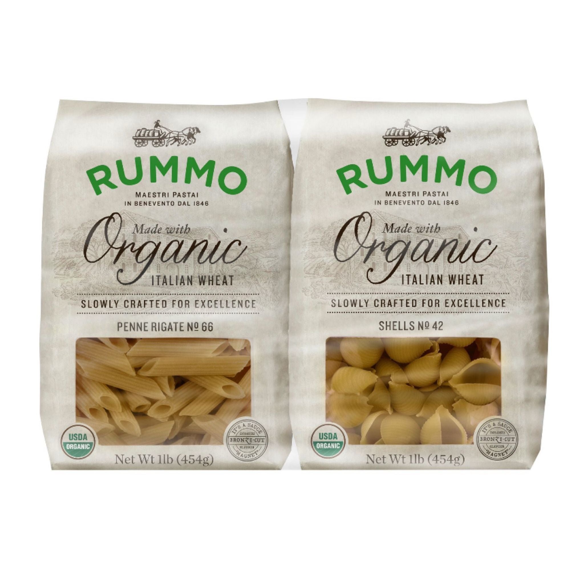 Rummo 100% Organic Penne Rigate & Organic Shells Variety Pack, 4 pk.
