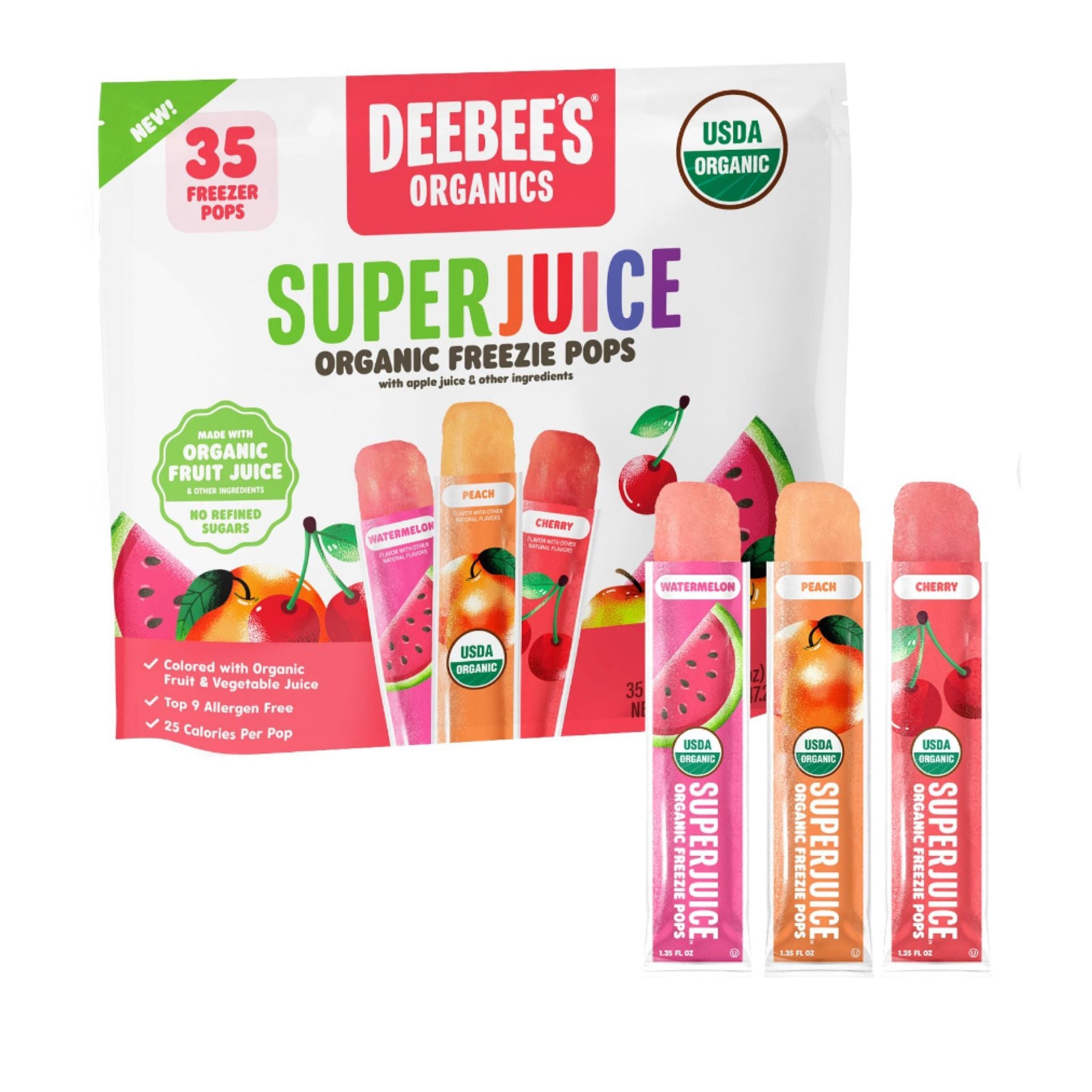 DeeBee's Organics Super Juice Freezie
Pops, 35 ct./1.35 fl. oz.