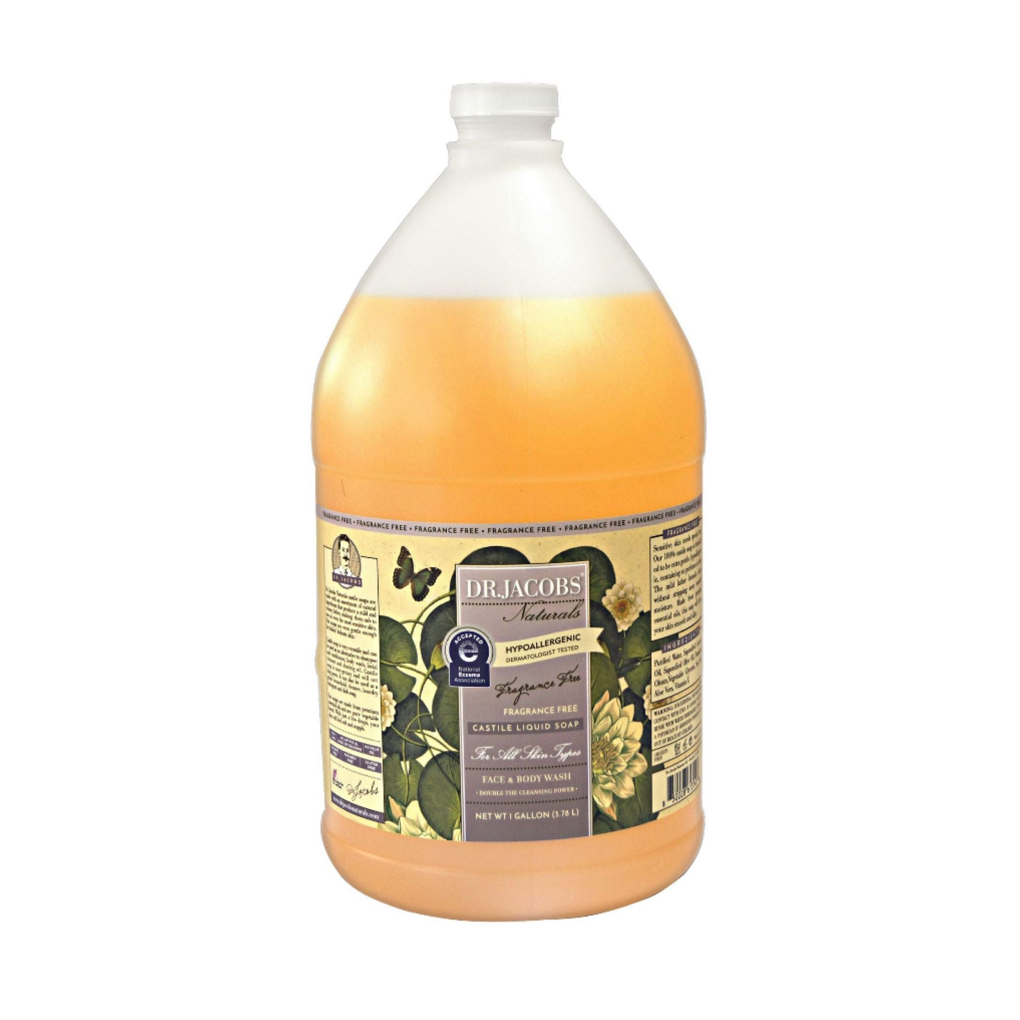 Dr Jacobs Naturals Castile Soap
Unscented, 1 gal. Case of 12