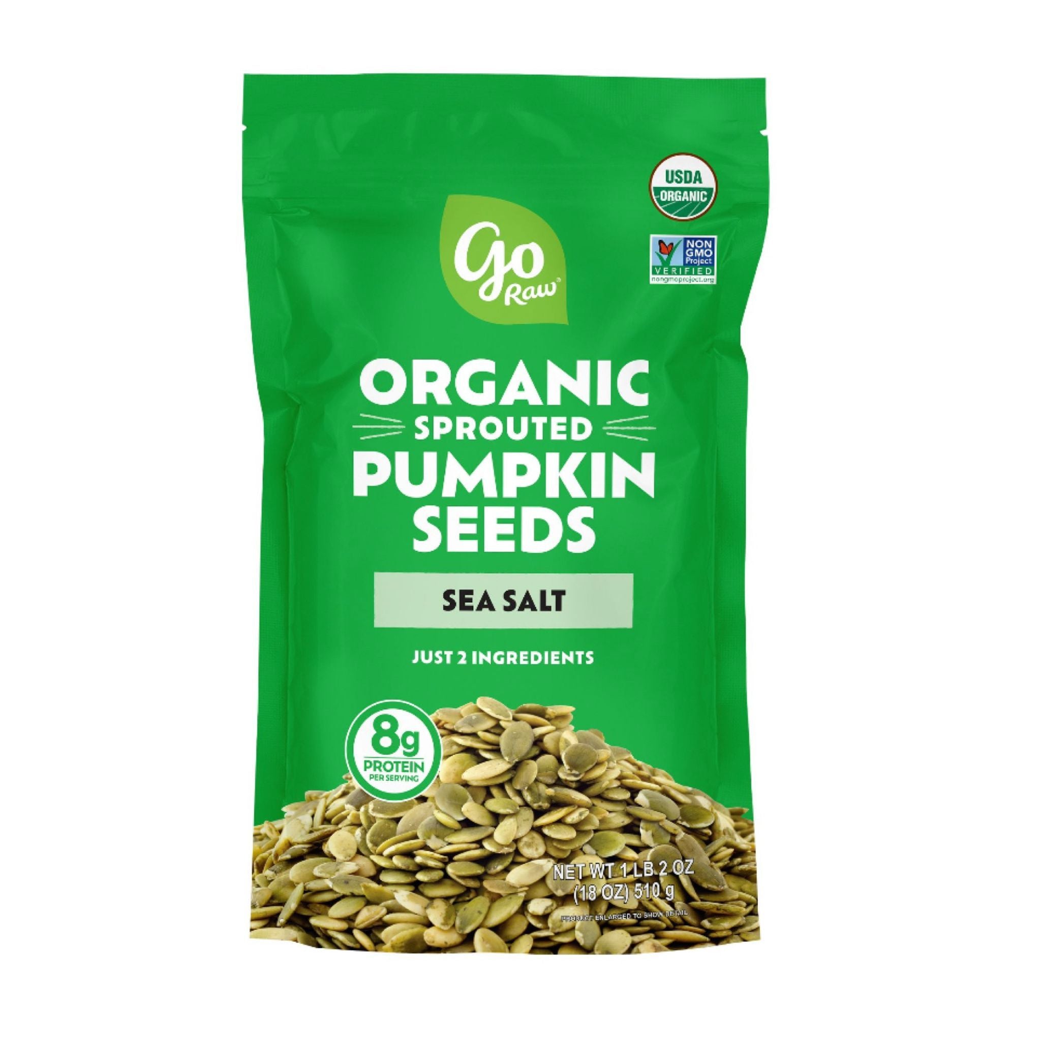 Go Raw Organic Sprouted Pumpkin Seeds with Sea Salt, 18 oz.