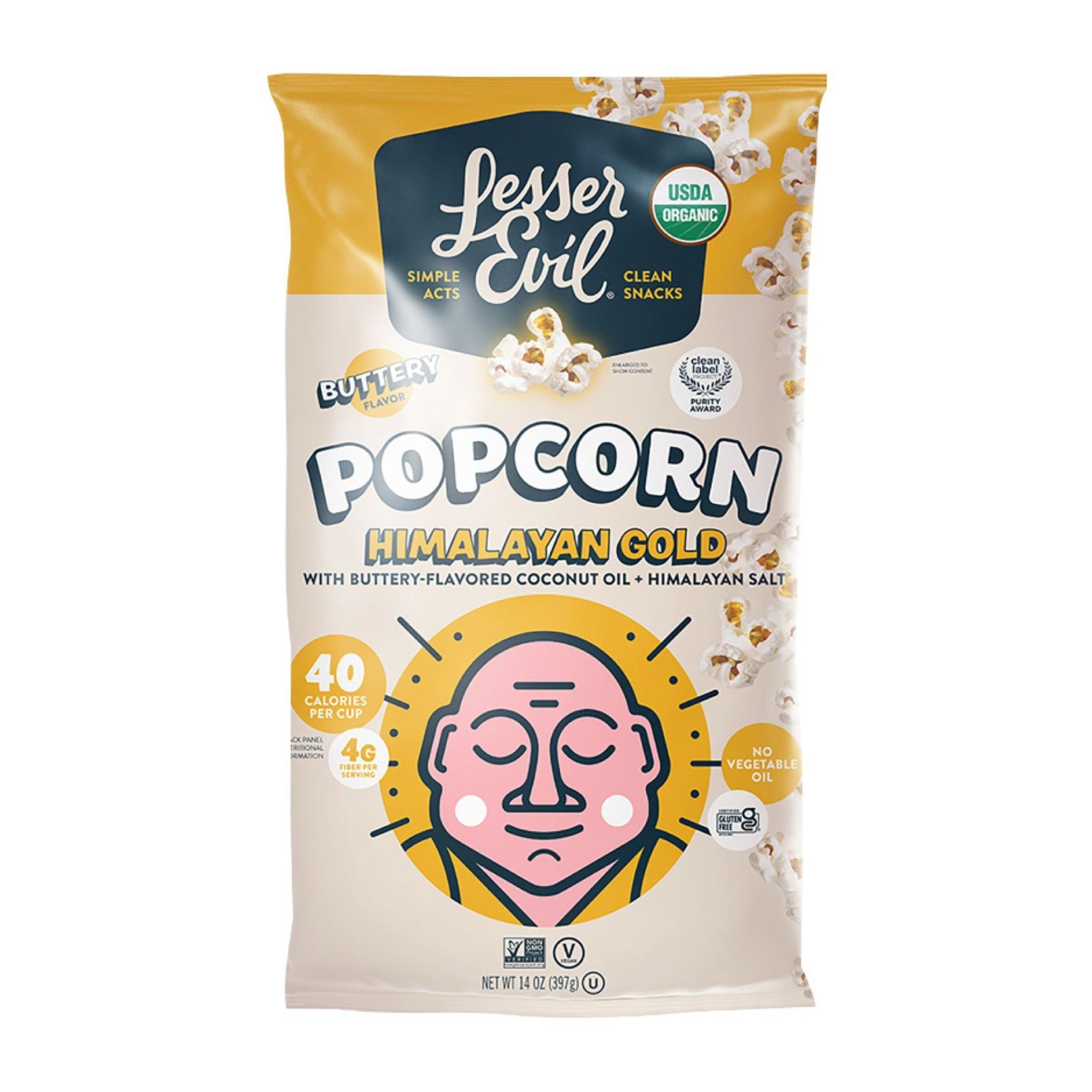 Lesser Evil Organic Himalayan Gold
Popcorn, 14 oz.
